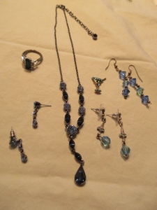 JEWELRY IN ASSORTED SHADES OF BLUE
