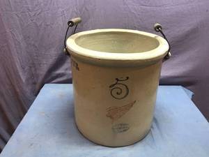 lot 38 image: 5 Gallon Red Wing Crock with Handles