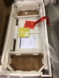 Provence ivory writing Desk with Ash Brown Top 54 in. by Home Decorators Collection Customer Returns See Pictures