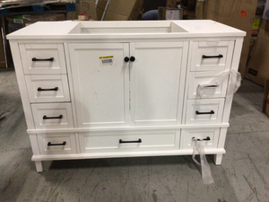 Merryfield 48 in. W x 21-12 in. D Bathroom Vanity Cabinet Only in White by Home Decorators Collection Customer Returns See Pictures