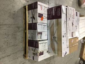 9 Boxes of Mixed and Assorted Ceiling fans Various Models and Conditions Customer Returns See Pictures
