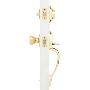 Dakota Polished Brass Single Cylinder Door Handleset with Tylo Door Knob Featuring SmartKey Security