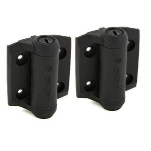 D&D 2-78 in. x 3-34 in. Black Self-Closing Metal Gate Hinge (2-Pack)