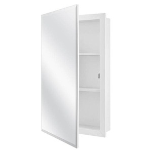 16 in. W x 25-78 in. H x 4-12 in. D Recessed or Surface Mount Frameless Beveled Bathroom Medicine Cabinet The retail price $69.00