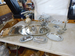 lot 47 image: Silver Serving Items