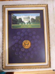 lot 60 image: USA Presidential Framed Coin Holder