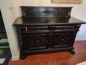 Antique Small Hand Carved Sideboard from Italy