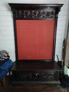 Antique Hand Carved Hall Tree from Italy