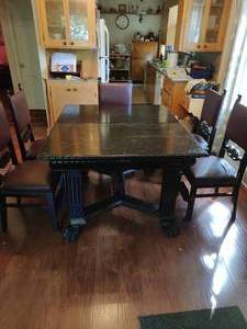 Antique Hand Carved Dining Set from Italy