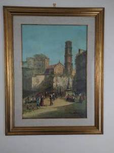 Oil Painting of Courtyard