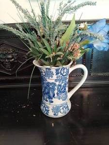 Blue and White Pitcher