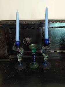 Three Glass Candleholders form Iran