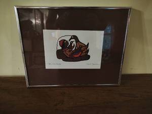 Framed Wall Art of Peter and His Friends by Norval Morrisseau