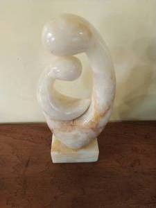 Large Ivory Onyx Mother and Child Sculpture