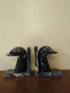 Pair of Onyx Loon Bookends