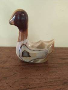 Small Onyx Duck Sculpture