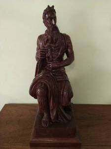 Michael Angelo Replica Wood Carving of Moses