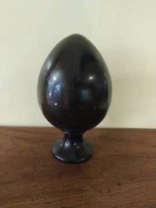 Onyx Egg and Pedestal Base Sculpture