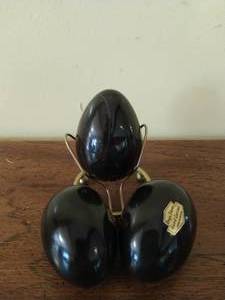 Three Small Black Onyx Eggs