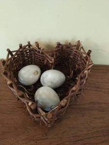 Three Large White Onyx Eggs