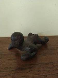 Geles Cabrera Bronze Prone Figure Sculpture