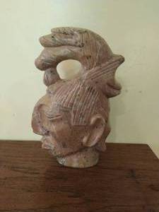 Onyx Mayan Head Sculpture