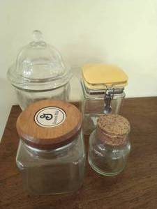 Collection of Four Glass Jars