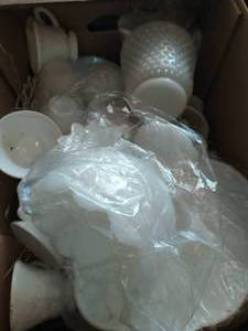 Collection of Milk glass Dishes