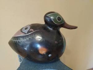 Hand Painted Clay Duck