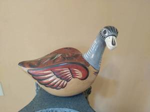 Hand Painted Clay Goose