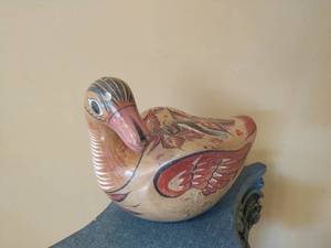 Hand Painted Clay Duck