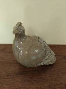 Ceramic Partridge Bird Figurine- Sage Colored