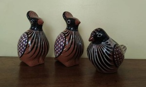 Three Ceramic Bird Figurines