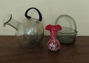 Three Pieces of Hand Blown Glass Artwork