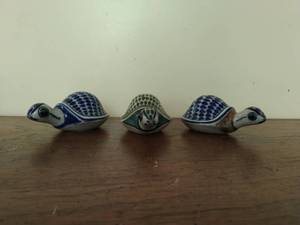 Three Ceramic Turtle Figurines