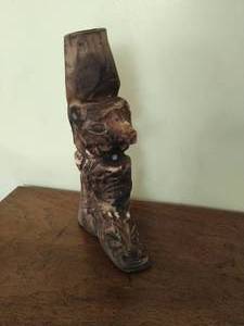 Hand Carved Wood Totem Candle Holder