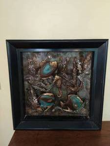 Framed Brass Wall Art