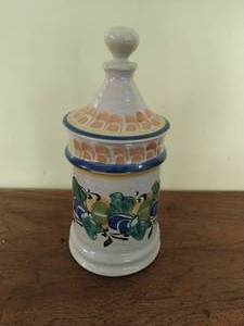 Hand Painted Lidded Canister Jar