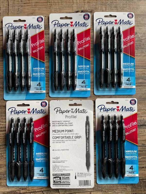 Six 4-Packs Papermate Medium Point Black Pens.&nbsp