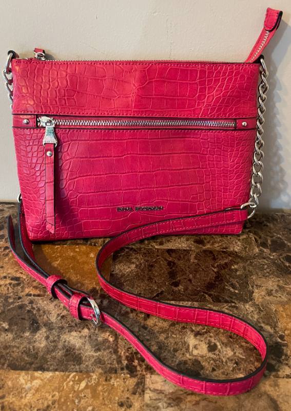 Dana Buchman Everett Crossbody Pink Croc Purse.&nbsp