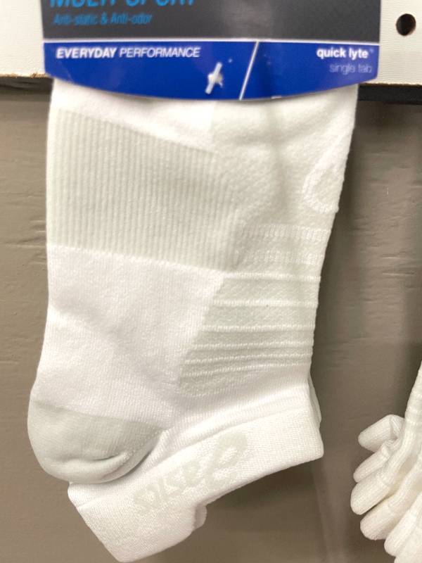 6 Pair Asics Unisex Athletic Socks Size Large.&nbsp