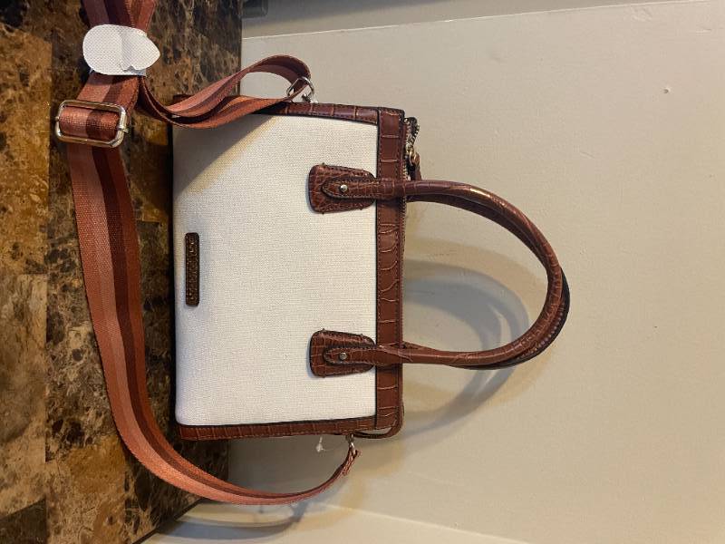 Dana Buchman Brown and Cream Handbag Purse.