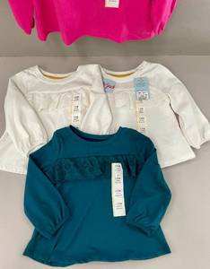 Lot of 4 Cat & Jack Infant Girls Long Sleeved Shirts Size 12 Month