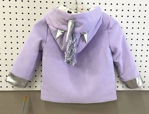 Toddler Girls Purple Unicorn Pea Coat Size 2T
