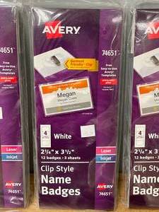 5 Packages of Avery Name Tags