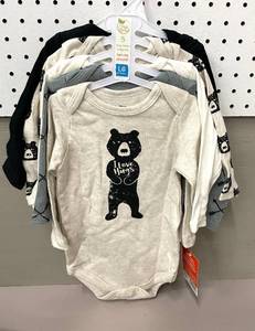 6 Pack Infant Boys Long Sleeved Onesie Bodysuits Size 6-9 Mo