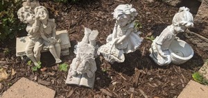 lot 333 image: (4) Piece Garden Sculptures  Child Figures