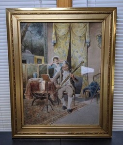 lot 19 image: Framed Bassoonist Music Painting
