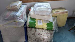 lot 103 image: Lot of Bedding and Hand-Made Vintage Blankets