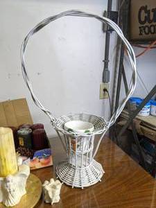 lot 273 image: Lot of Christmas Decor (Candles, Angel, Basket)